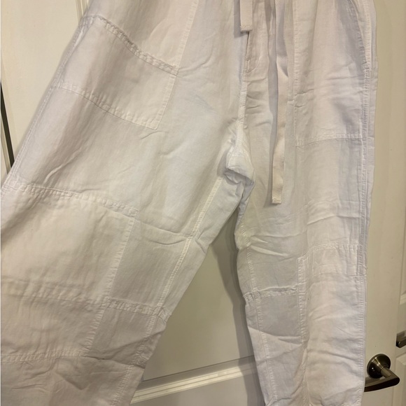ZARA LINEN BLEND CARGO PANTS - Picture 7 of 10